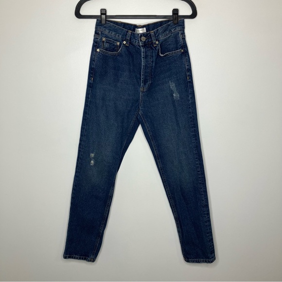 ANINE BING Jeans Distressed Button Fly Slim Straight Leg 26 - Picture 1 of 5